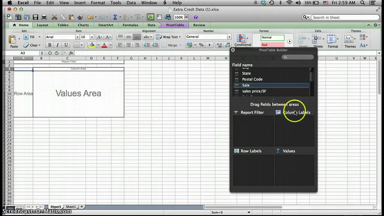use pivot tables in excel 2011 for mac